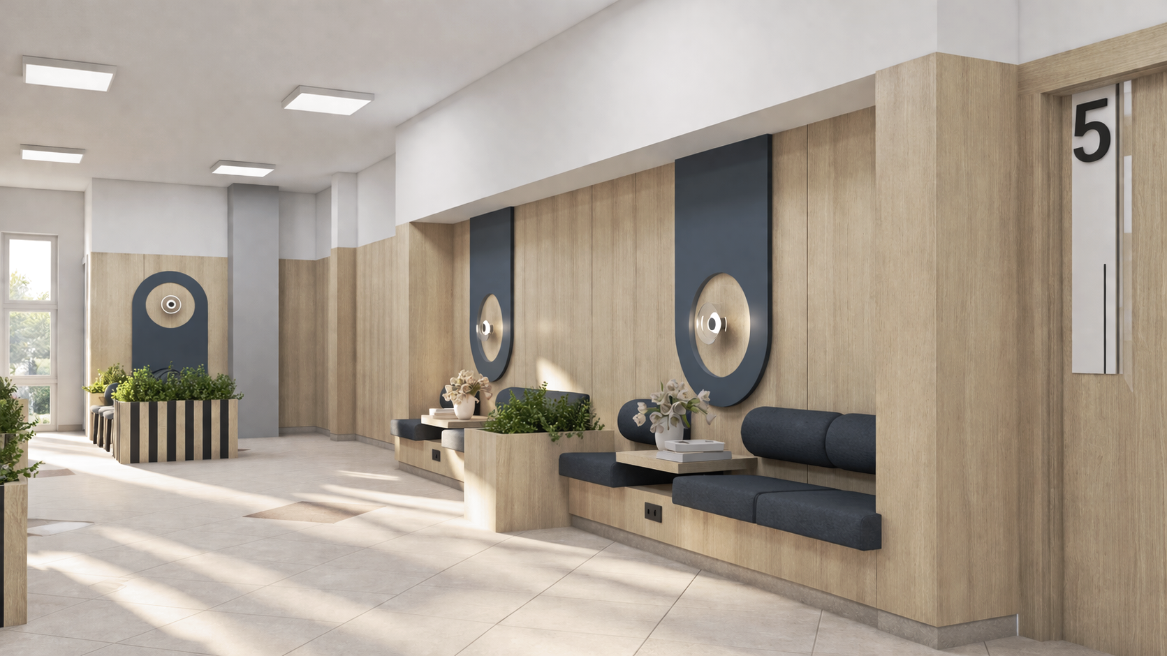 Recepcja we wnętrzu komercyjnym