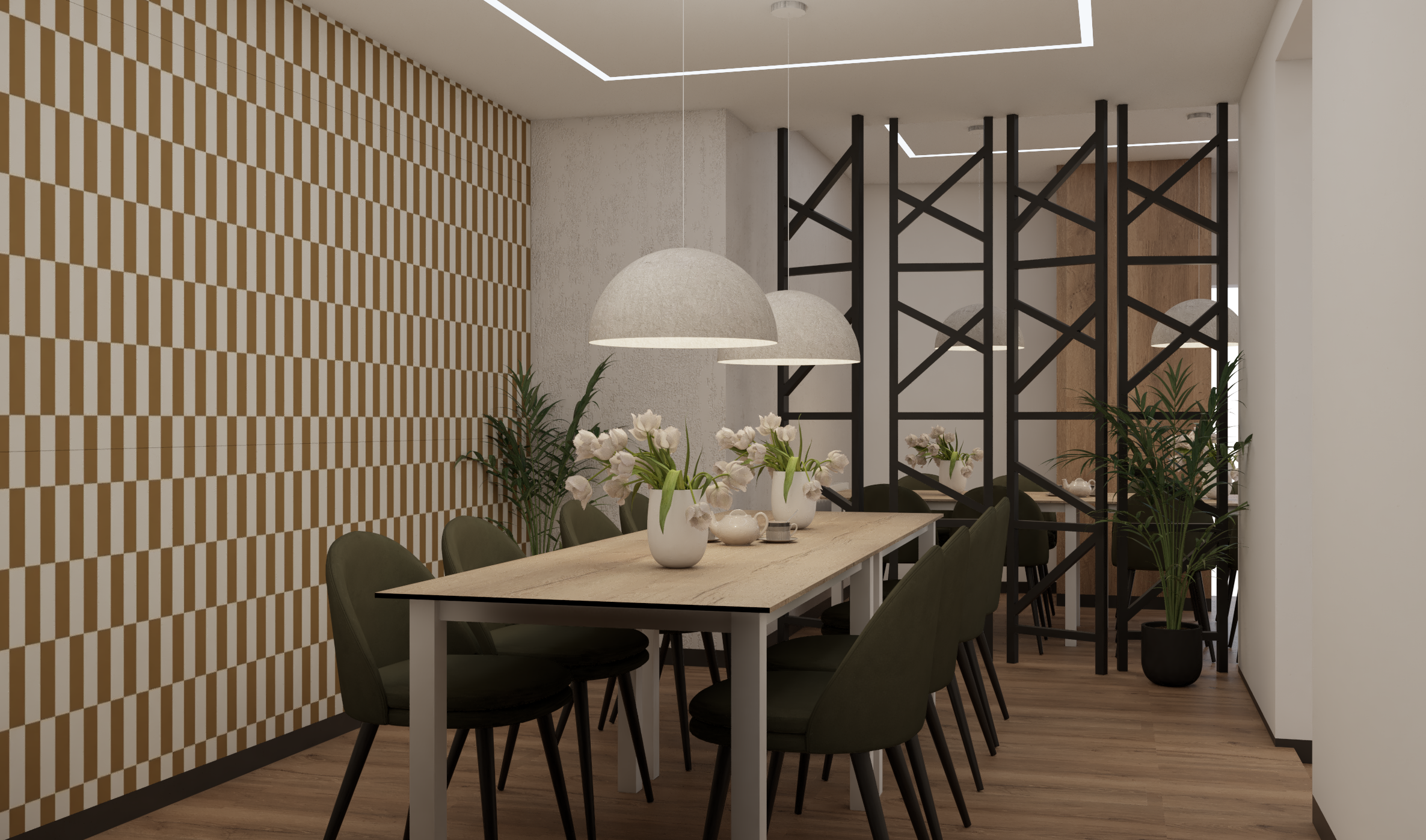 Kuchnia ze strefą gotowania i drewnianą zabudową