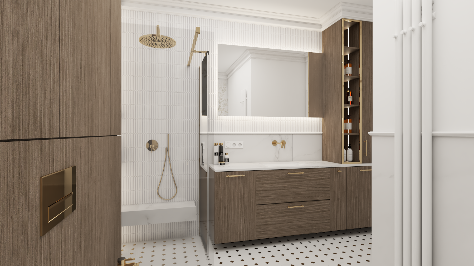 Klatka schodowa w jasnym wnętrzu